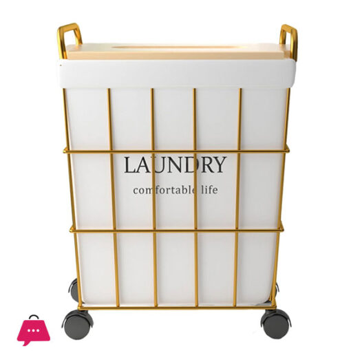 ALWAYSME Rolling Wire Laundry Cart