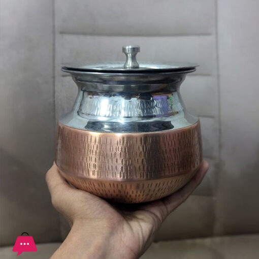 Cute Mini Steel Degh with Copper Base ( Daig ) 500Grm