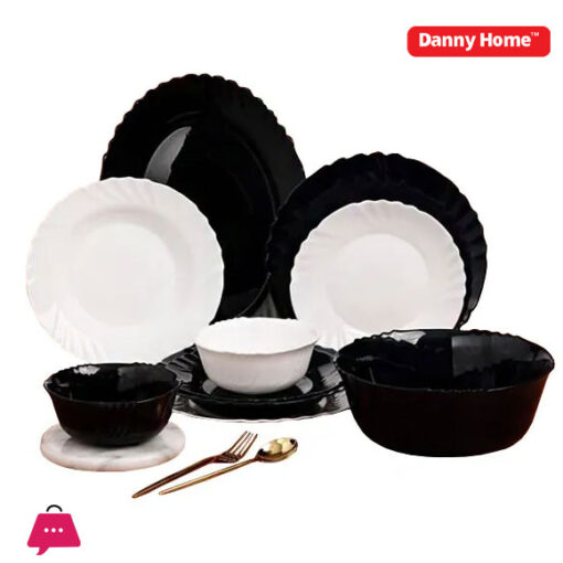 Danny Home Black N White Dinner Set Opal 26Pcs