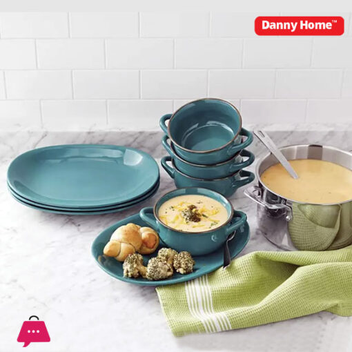 Danny Home Green Service Set Bowl and Platter Set 8Pcs