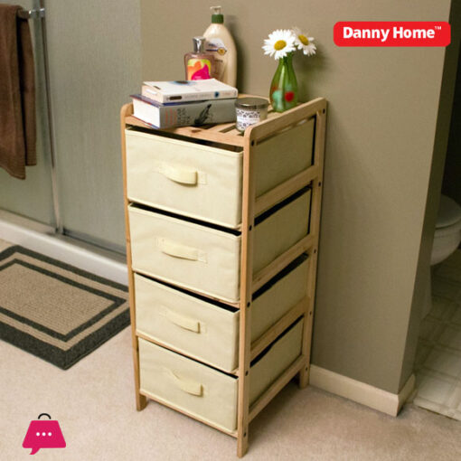 Danny Home Storage Cabinet with 4 Storage Boxes