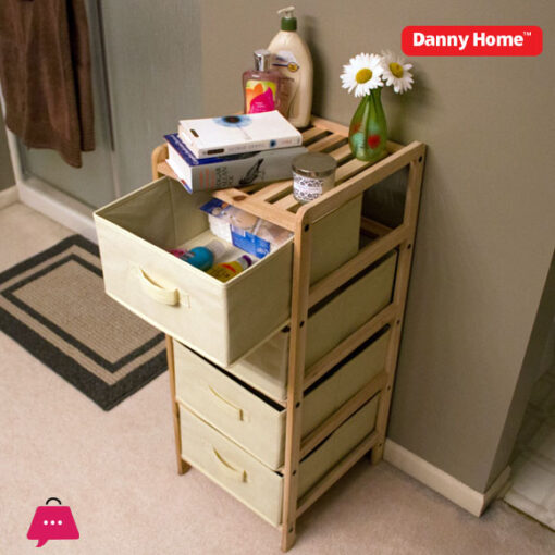 Danny Home Storage Cabinet with 4 Storage Boxes