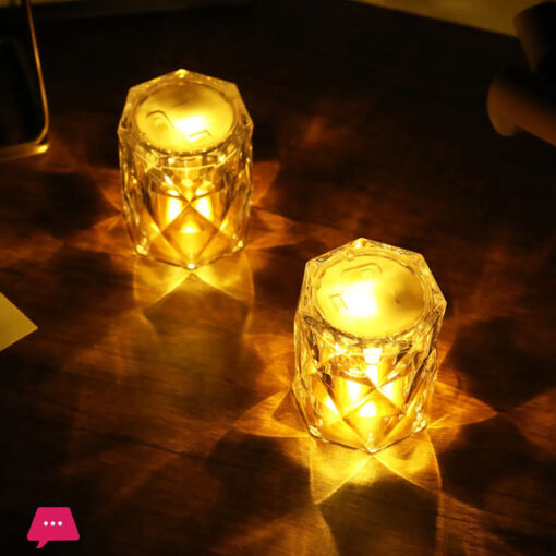 Desk Night LED Crystal Night Ambient Lamp 1 - Pcs