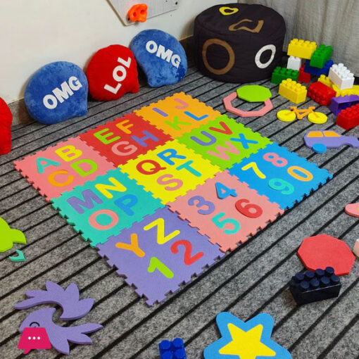 EVA Foam Alphabet Numeric Educationalol Jigsaw Puzzle Mat 9 tiles 36 characters 12x12Inch