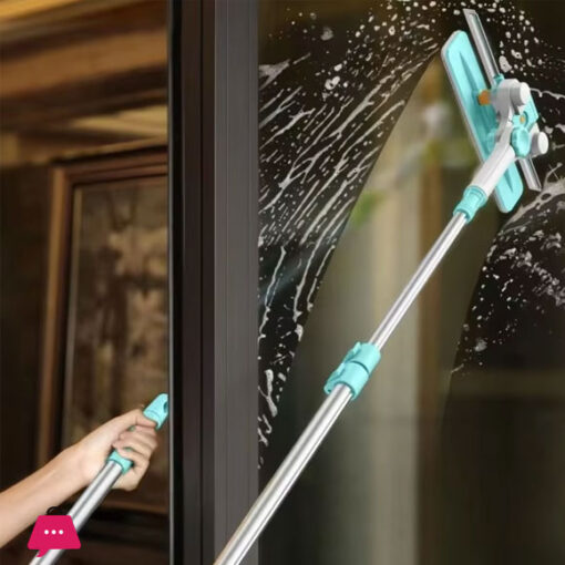 High Rise Window Cleaner U Shaped Glass Scraper Retractable