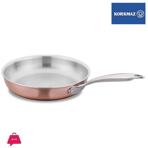 Korkmaz Divani 24x5.5CM Stainless Steel Frying Pan with Copper Body - Made in Turkey