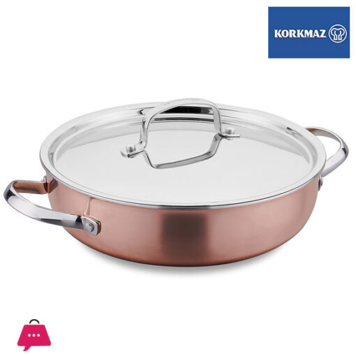 Korkmaz Divani Stainless Steel Low Casserole 24 x 7CM - 2.7 Liter