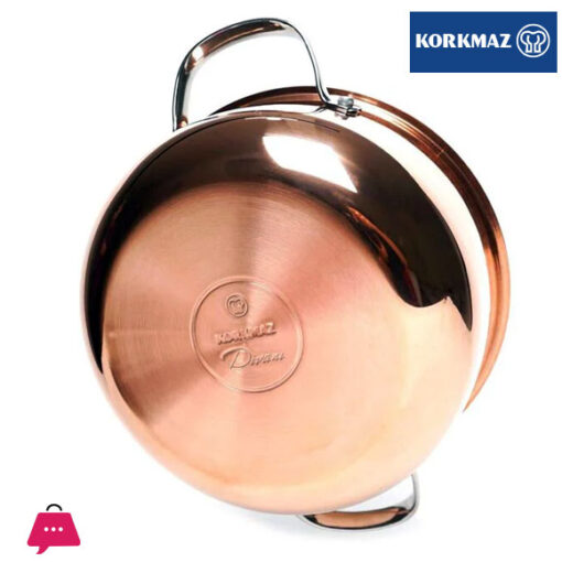 Korkmaz Divani Stainless Steel Stock Pot (Soup Pot) with Copper Body 20x10 cm - 2.9 liter