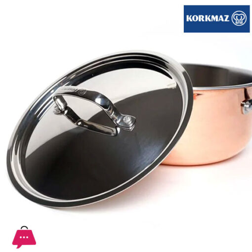 Korkmaz Divani Stainless Steel Stock Pot (Soup Pot) with Copper Body 20x10 cm - 2.9 liter