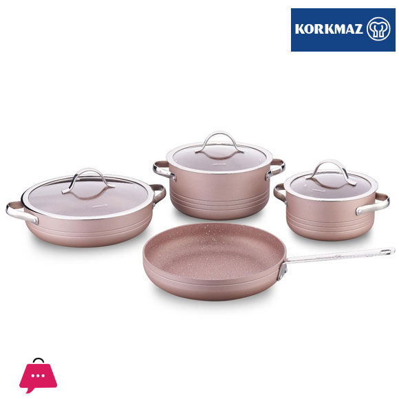 Korkmaz Linea 7 Piece Rosagold Cookware Set - A2619