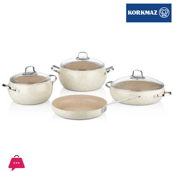 Korkmaz Mondea 7 Piece Granite Cookware Set - A2656