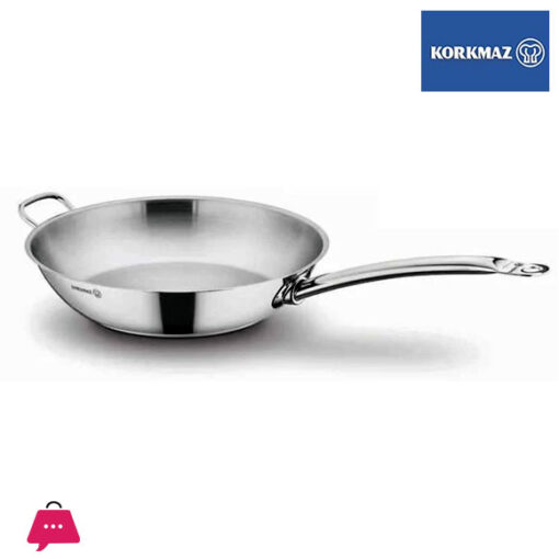 Korkmaz Proline Satin Stainless Steel Frying Pan - 36x7.5cm Induction Compatible