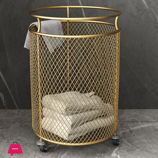 Mesh Laundry Hamper With Wheels 360 Metal Rolling Laundry Basket Dirty Clothes & Toy Storage Organizer For Bathroom Bedroom