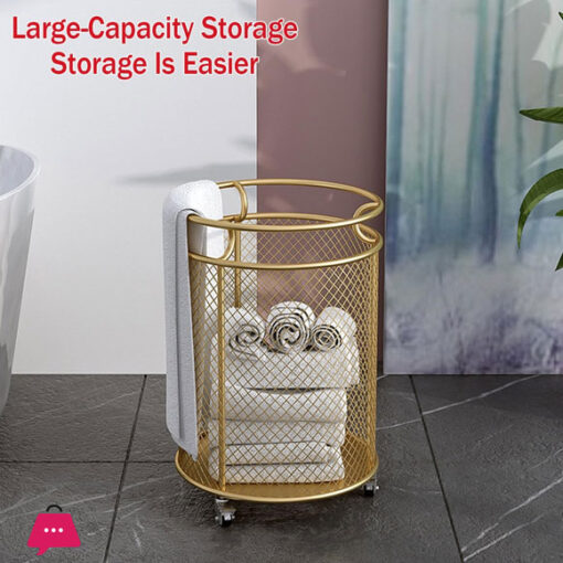 Mesh Laundry Hamper With Wheels 360 Metal Rolling Laundry Basket Dirty Clothes & Toy Storage Organizer For Bathroom Bedroom