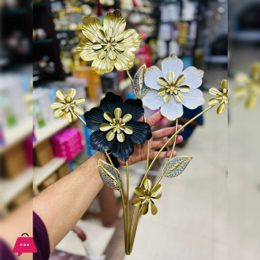 Metal Flower Wall Motive Length 20 Inch