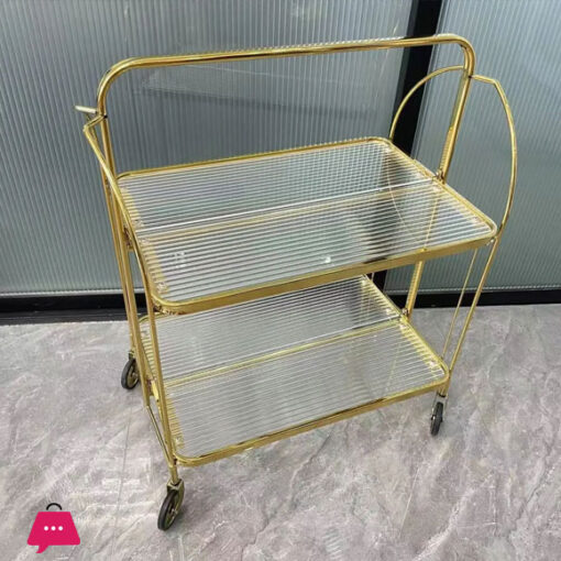 Mobile Dining Car Bedroom Trolley Shelf Living Room Stainless Steel Tea Trolley