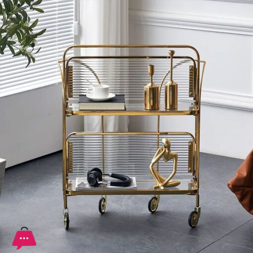 Mobile Dining Car Bedroom Trolley Shelf Living Room Stainless Steel Tea Trolley