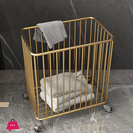 Nordic Style Light Weight Dirty Clothes Storage Basket Gold Laundry Basket