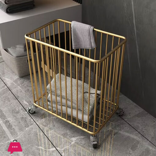 Nordic Style Light Weight Dirty Clothes Storage Basket Gold Laundry Basket