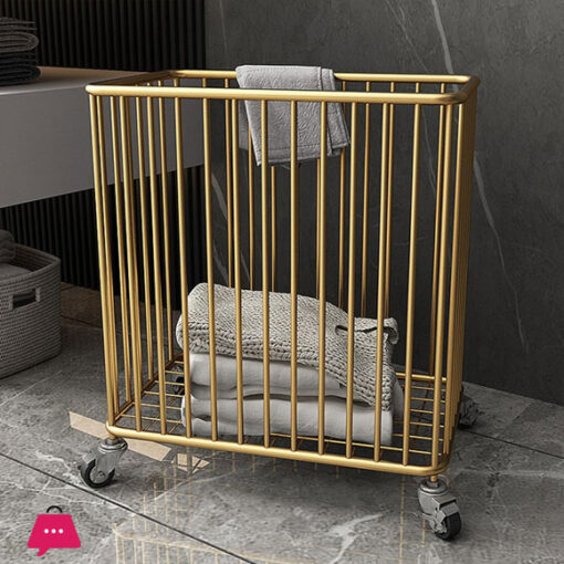 Nordic Style Light Weight Dirty Clothes Storage Basket Gold Laundry Basket