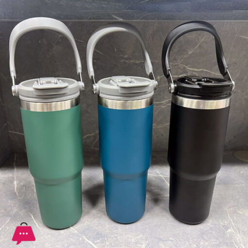 Plan Stainless Steel Travel Mug Water Bottle Double Wall Vacuum Flask Thermal Tumbler - 900ML