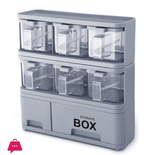 Storage Box Spice Rack 6 pieces set Easy To Assemble & Disassemble With Spoon Seasoning Box