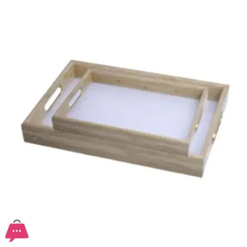 Wooden Design Plastic tray set (Set of 2) ACR-1011