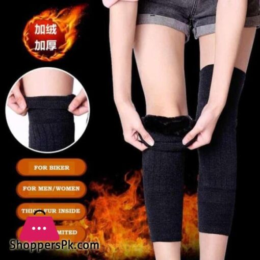 1 Pair Knee Brace Thermal Winter Sleeves Long Warm Leg Sleeve Wool Pad Support