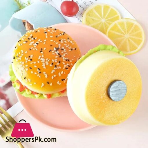 Techmanistan 1 Piece Burger Shape Fridge Magnet Cute Magnets Fake Burger Refrigerator Decoration Bakery Dessert Photo Magnet