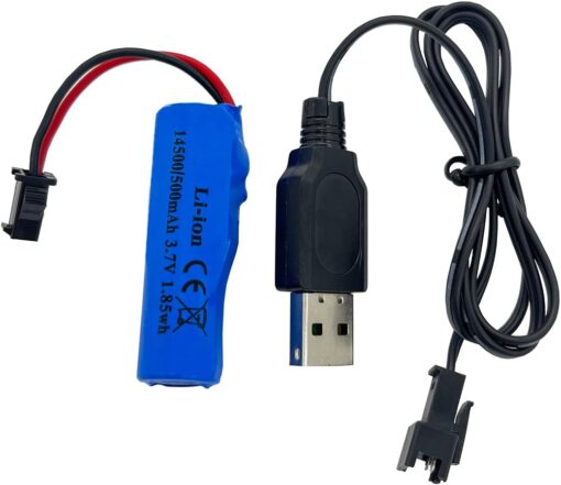 Rechargeable 3.7V 500mAh Li-ion Battery with USB Charger for RC Car Toys