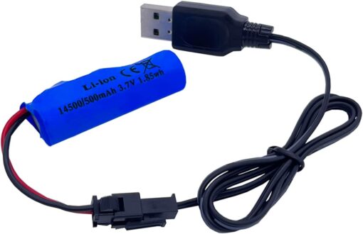 Rechargeable 3.7V 500mAh Li-ion Battery with USB Charger for RC Car Toys