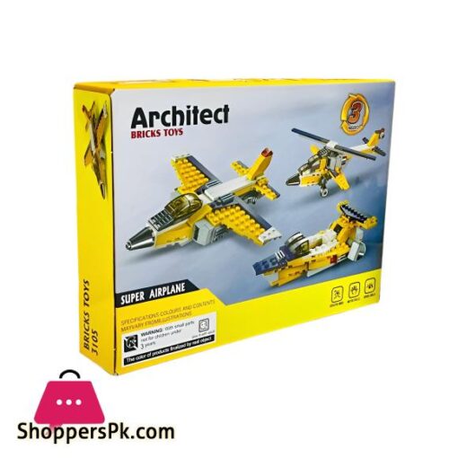 130 Piece LEGO Building Set Super Creative 3 in 1 Architect Super Airplane Blocks Toy Perfect Gift for Children and Adults