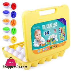 A to Z Alphabet Letter Matching Eggs Color Shape Briefcase 26 Pieces