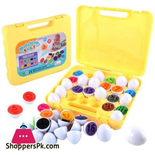 A to Z Alphabet Letter Matching Eggs Color Shape Briefcase 26 Pieces