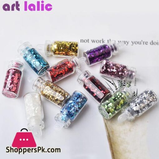 Artlalic 48 Bottles Nail Art Rhinestones Beads Sequins Glitter Tips Decoration Tool Gel Nail Stickers Mixed Design Case Set