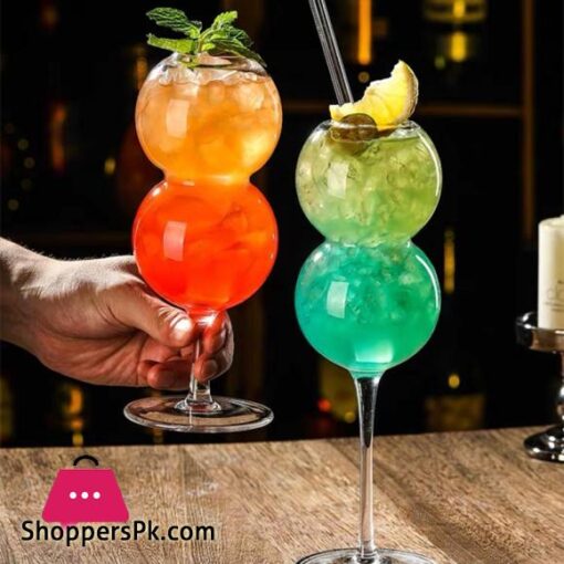 Cocktail Glass Goblet Bubble Ball Glass Juice Milk Water Cup Bar Party and Restaurant Drinkware