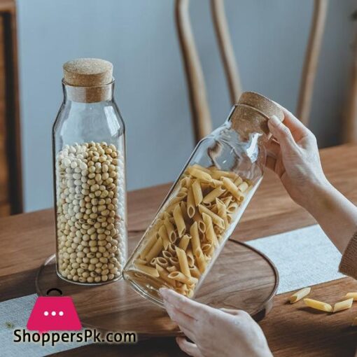 Creative Transparent Glass Nut Coffee Tease Storage Jar Cork Food Spice Sealed Storage Jar Home Moistureproof Coffee Tea Bottle