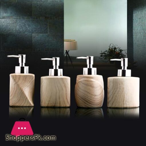 Creative Wood Grain Ceramic Soap Dispenser Lotion Bottle