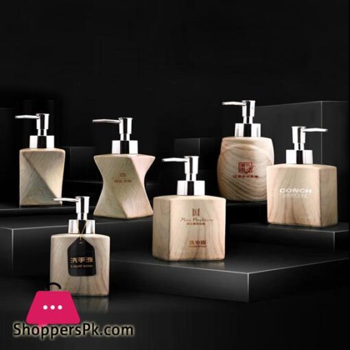 Creative Wood Grain Ceramic Soap Dispenser Lotion Bottle