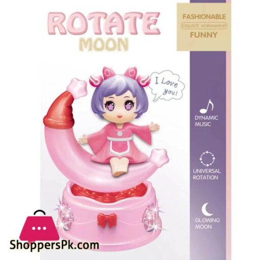 Cute Princess Rotating Glowing Moon Carriage Toy With Dynamic Music And Lights Zareesha E Mart