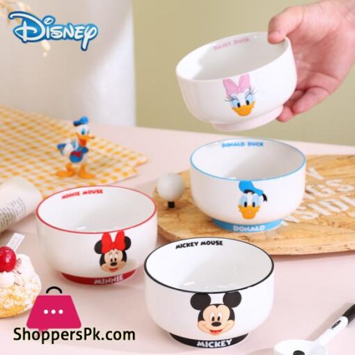 Disney Anime Bowls Mickey Minnie Donald Duck Children Family Ceramic Fruit Rice Bowl 400Ml