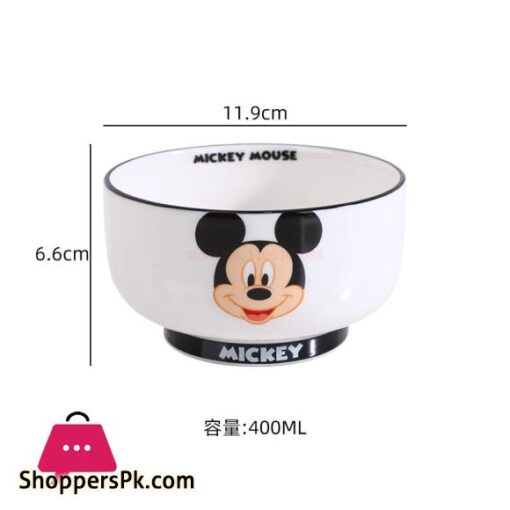 Disney Anime Bowls Mickey Minnie Donald Duck Children Family Ceramic Fruit Rice Bowl 400Ml