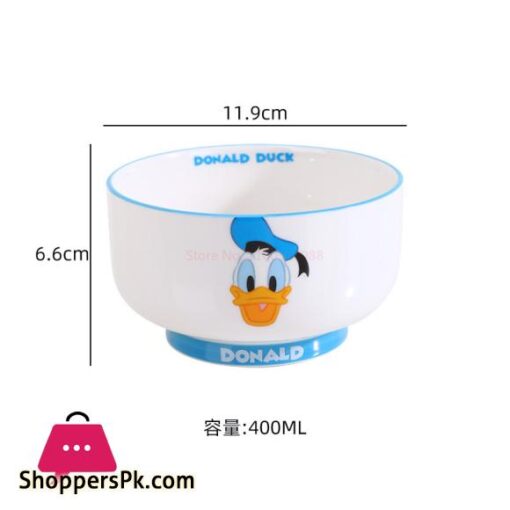 Disney Anime Bowls Mickey Minnie Donald Duck Children Family Ceramic Fruit Rice Bowl 400Ml