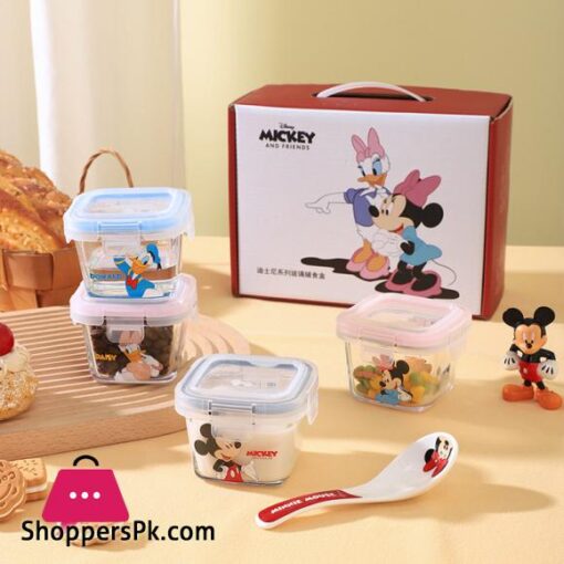 Disney Table Ware Minnie Food Bowl Glass Eco-friendly Material Fresh-keeping Box 130ml