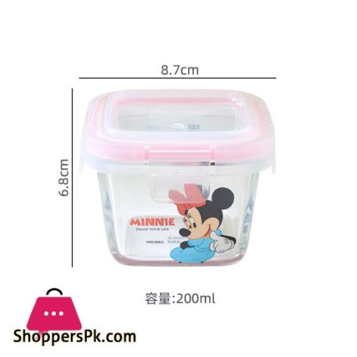 Disney Table Ware Minnie Food Bowl Glass Eco-friendly Material Fresh-keeping Box 130ml