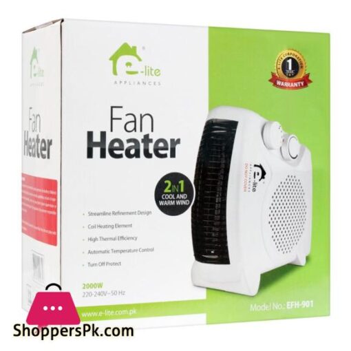 E Lite Appliances EFH 901 Fan Heater White