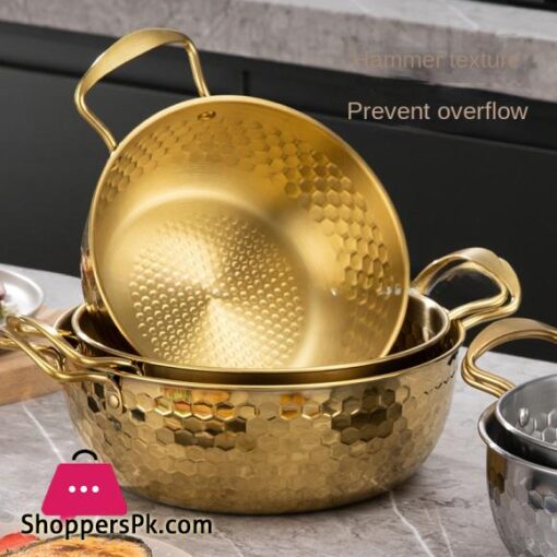 Golden Cooking Pot Hammer Pattern with Cover Special Pot for Golden Instant Noodle Pot for Cooking 22CM