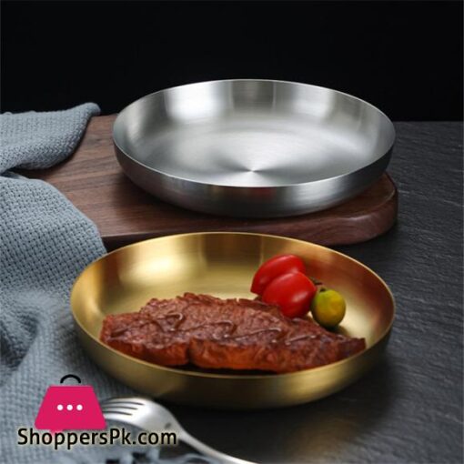 Golden Frying Pan Stainless Steel Steak Skillet Roasting Cooking Kitchen Cookware 20CM