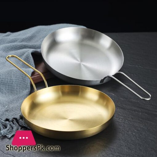 Golden Frying Pan Stainless Steel Steak Skillet Roasting Cooking Kitchen Cookware 20CM