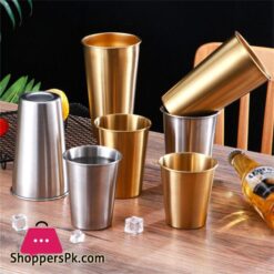 Stainless Steel Metal Cup Beer Cups White Glass Coffee Tumbler Travel Camping Mugs Drinking Coffee Tea Mug Set Outdoor